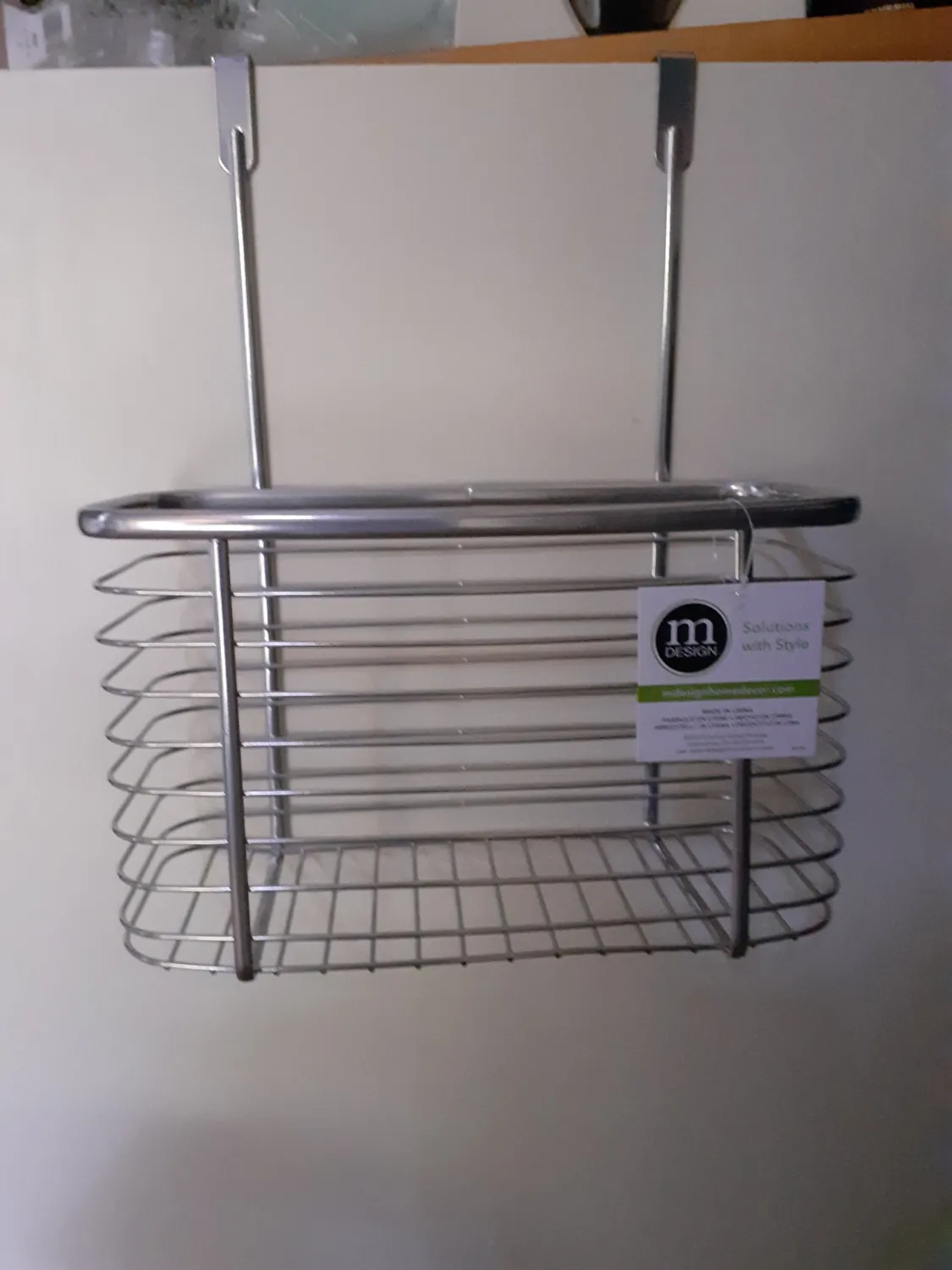 mDesign Hängekorb Schranktür Metallkorb silber