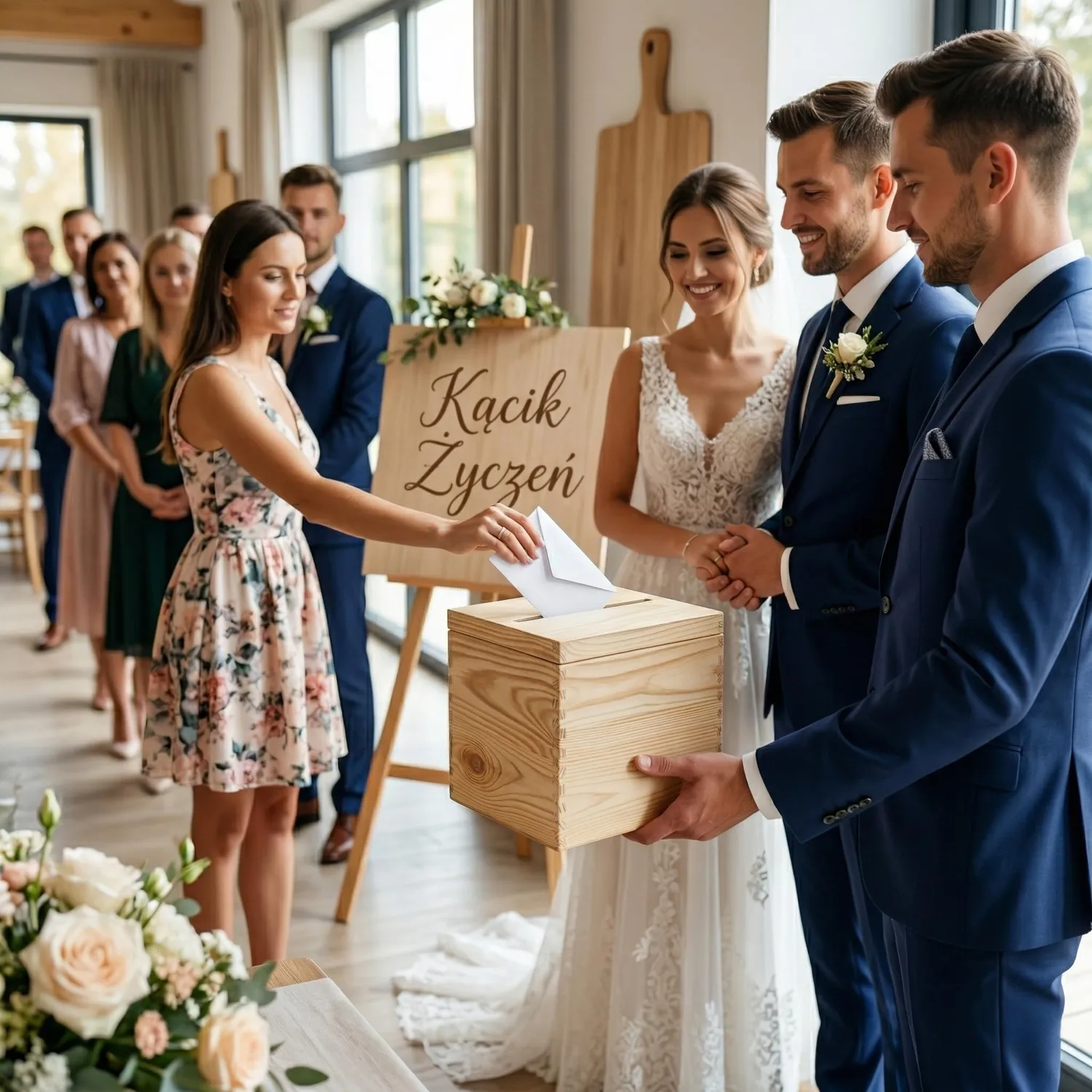 GoodFreshDecor Kartenbox Hochzeit Holz Natur mit Deckel