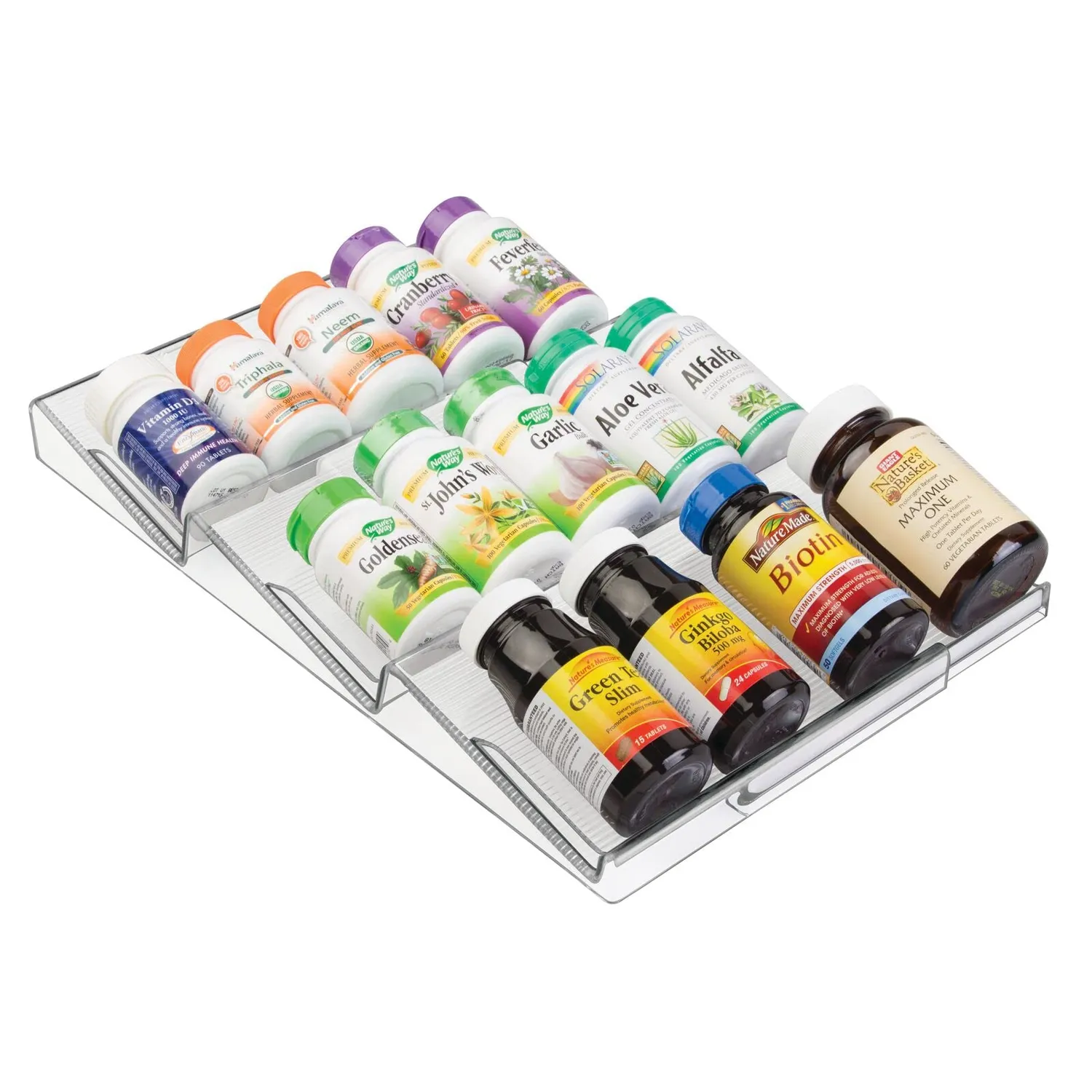 mDesign Schubladeneinsatz 3 Ebenen transparent ausziehbar