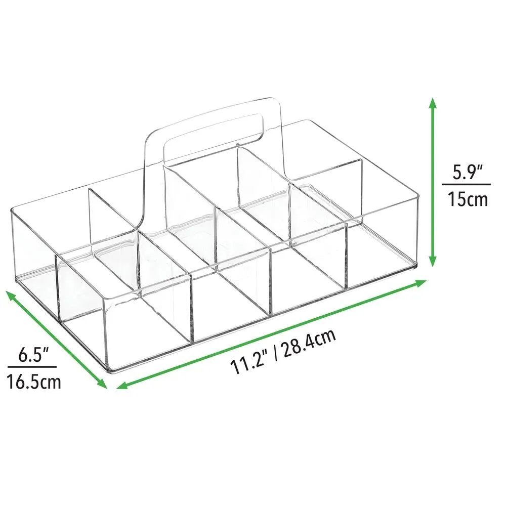 mDesign Teebox Aufbewahrungsbox transparent 8 Fächer Kunststoff