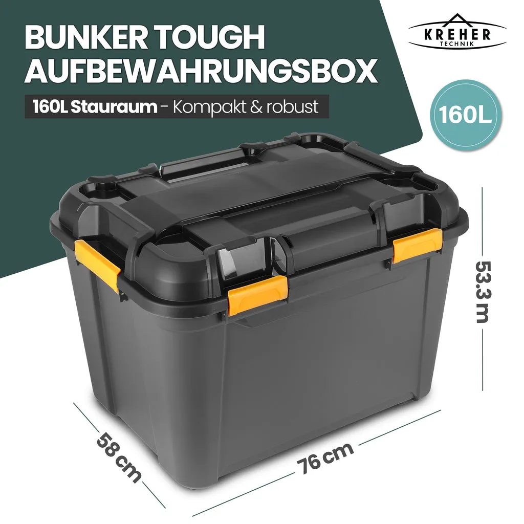 Kreher Bunker Aufbewahrungsbox 160 Liter Schwarz