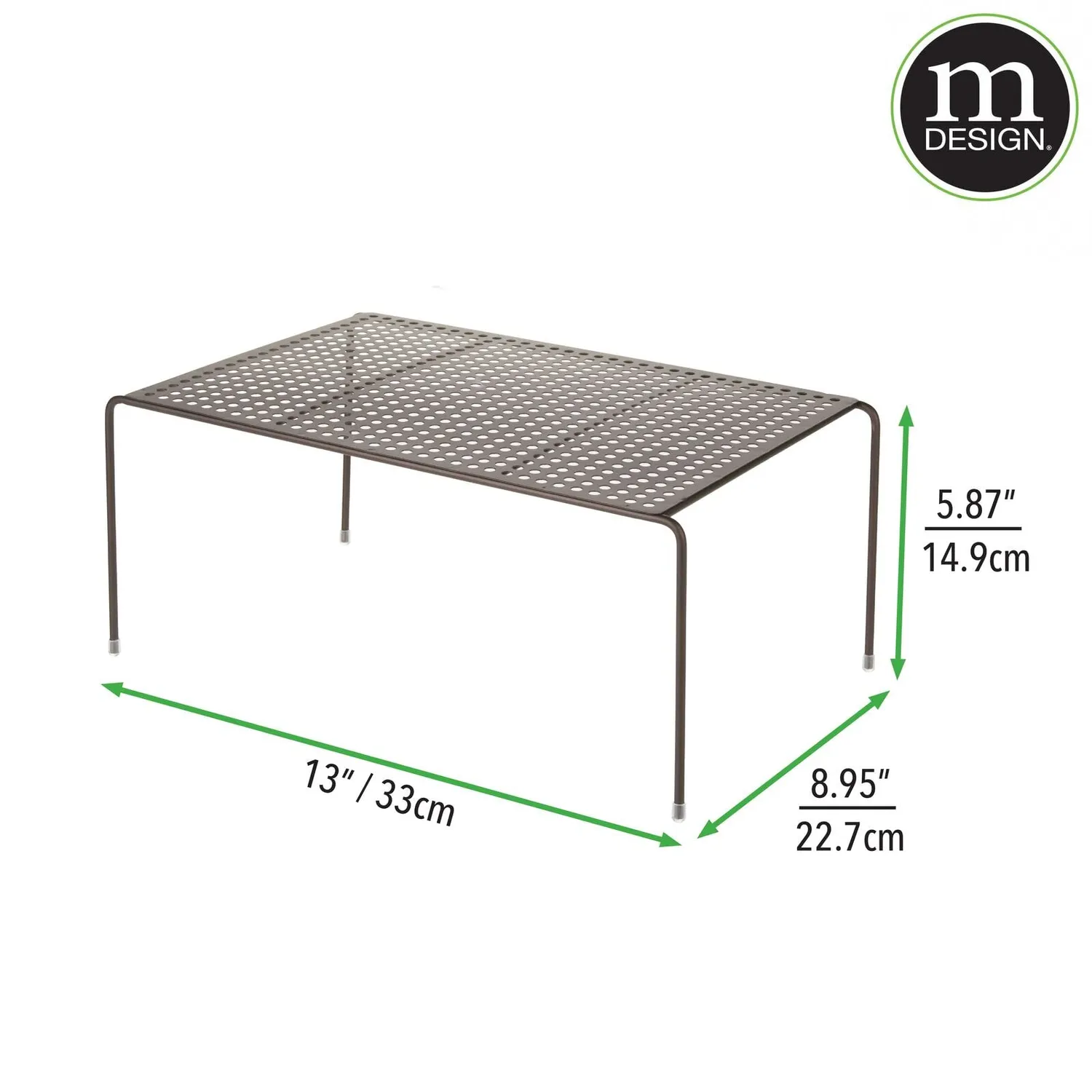 mDesign Küchenregal Metall 2er-Set bronze 22,6 cm kompakt
