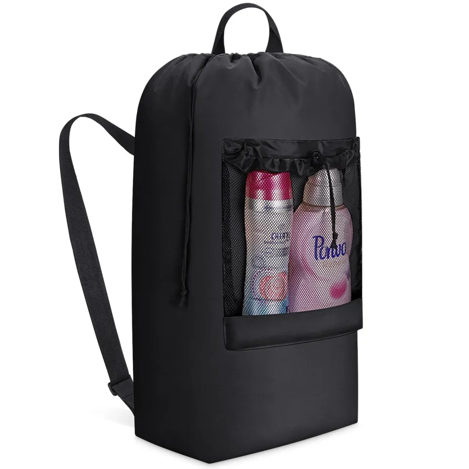 Lifewit Wäscherucksack 90L Oxford Schwarz mit Gurten