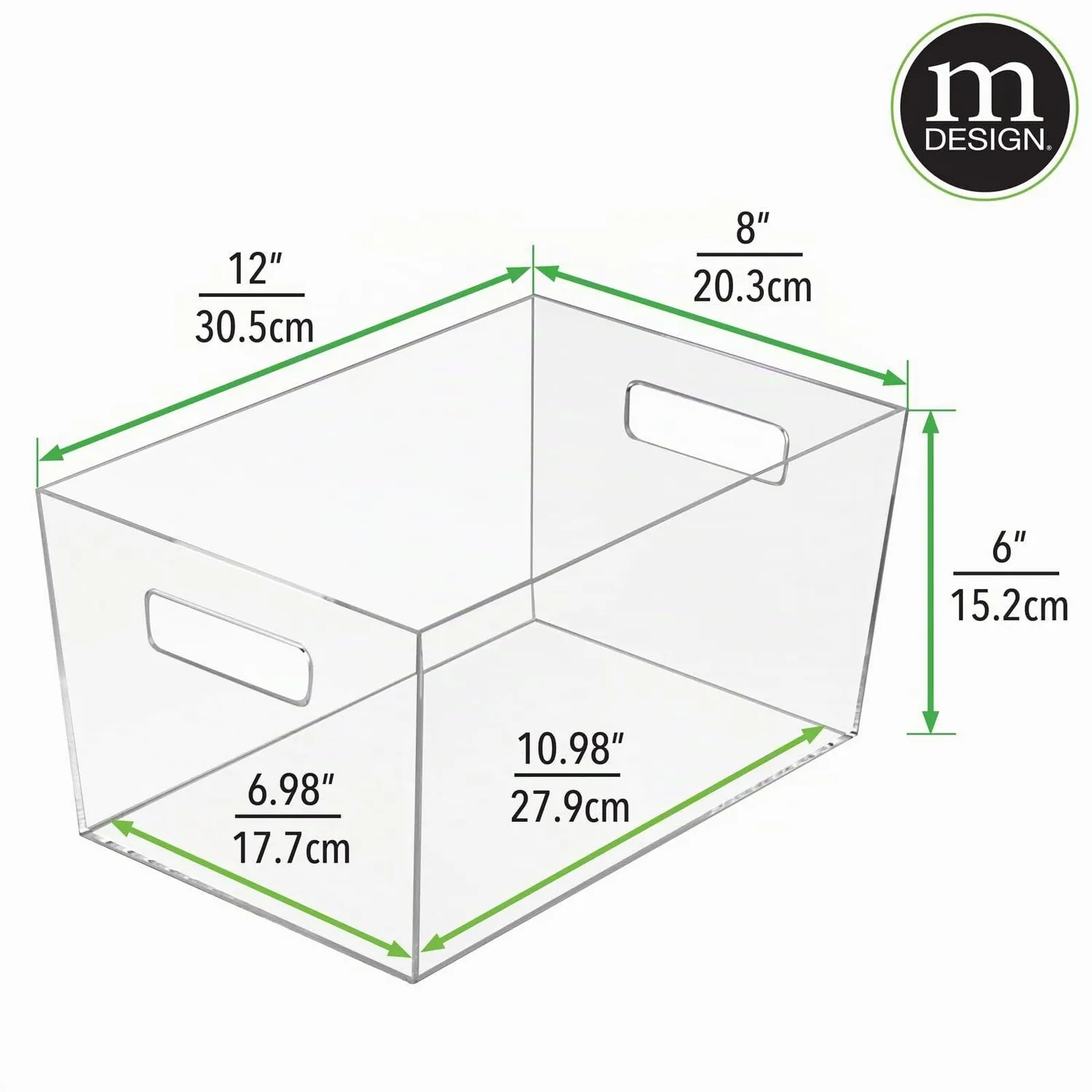 mDesign Aufbewahrungsbox mit Griffen 4er-Set transparent