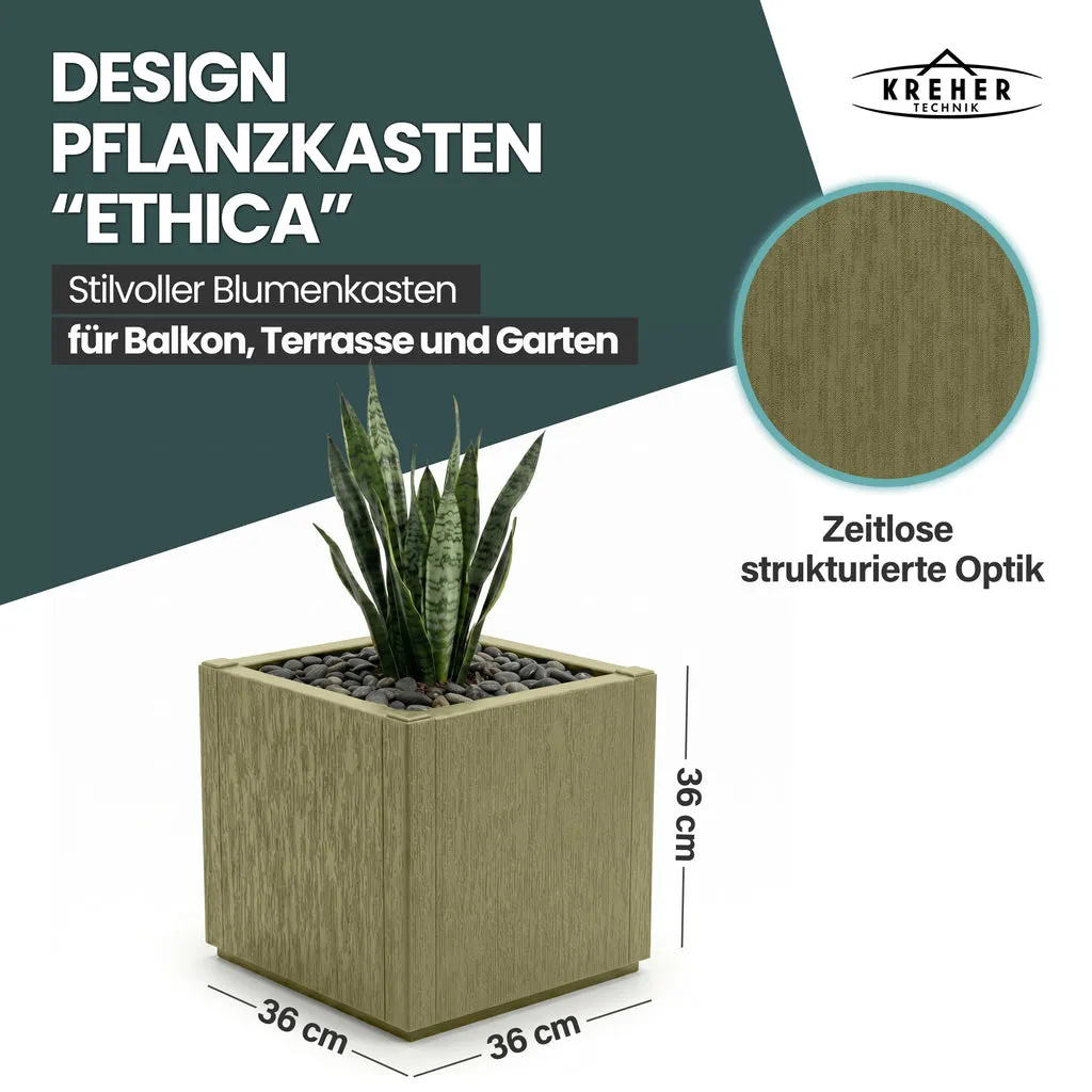 Kreher Ethica Pflanzkasten Olivgrün schmal 2er Set