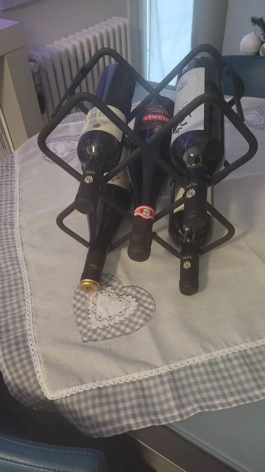 mDesign Weinregal 05151 Metall schwarz für 5 Flaschen