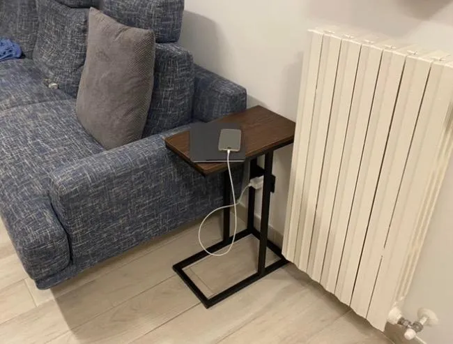 Iris Ohyama SDT-L Beistelltisch braun C-Tisch für Sofa Laptop