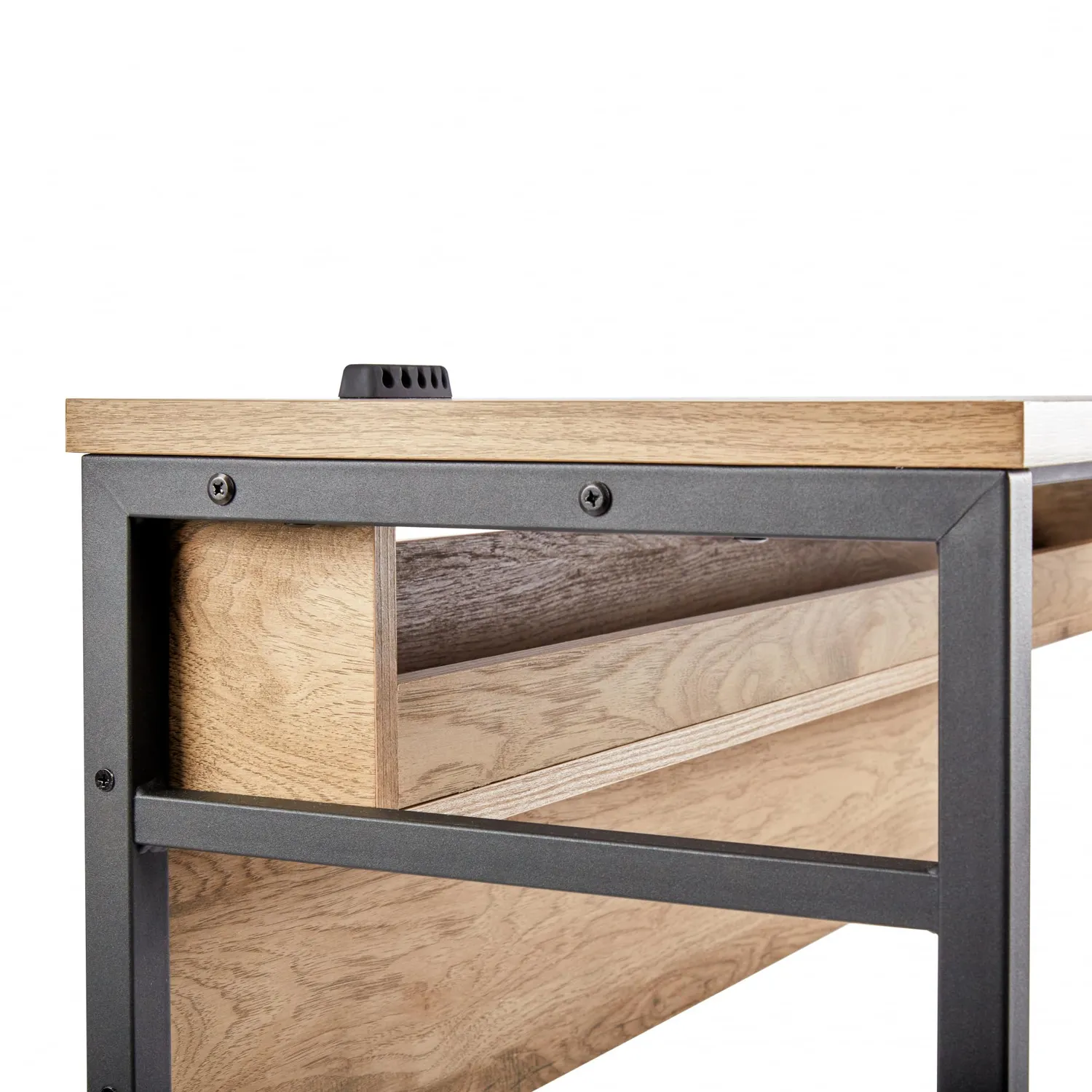 Iris Ohyama CDS-1150 Schreibtisch 100x40 cm Esche-Braun mit Kabelfach