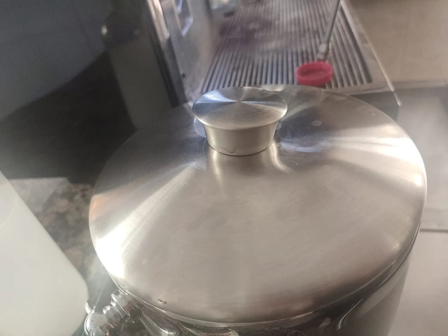 mDesign Eiskübel Edelstahl mattsilber mit Deckel Zange
