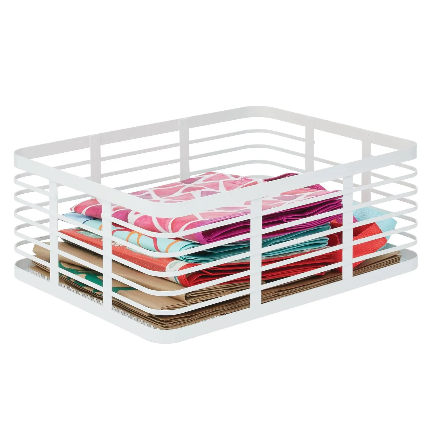 mDesign Allzweckkorb Metall weiß 3er-Set 40,6 cm
