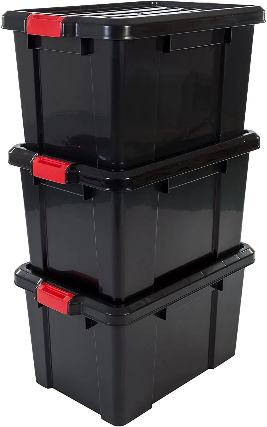 Iris Ohyama SK-210 Aufbewahrungsbox 21L 3er Set schwarz stapelbar