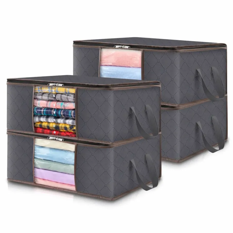 Lifewit Kleider Aufbewahrungstasche Grau 35L 4er-Pack