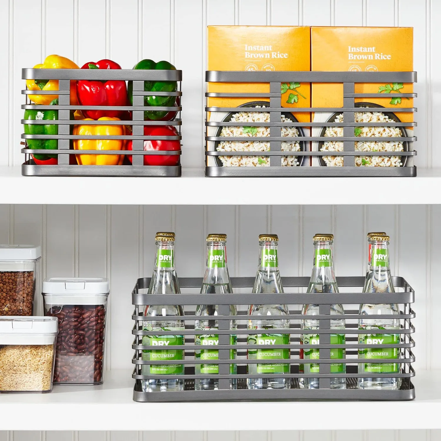 mDesign Allzweckkorb Metalldraht 3er-Set graphit Gitterkorb