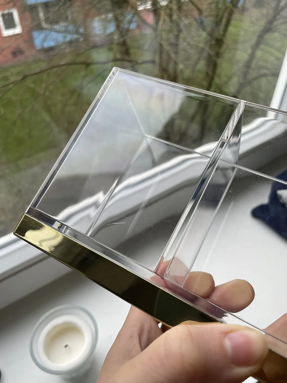mDesign Make-up Organizer 3 Fächer transparent Kosmetikbox