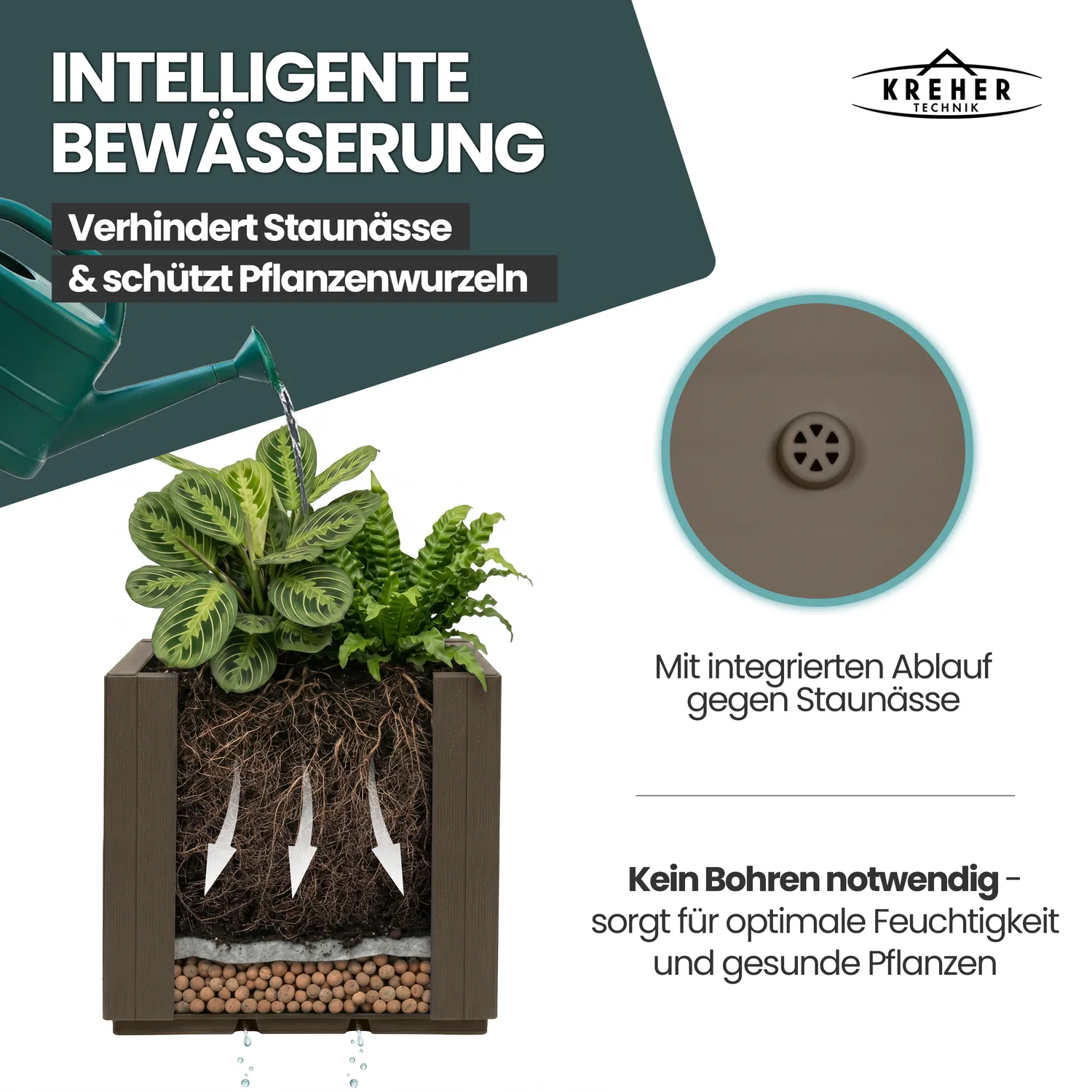 Kreher Ethica Pflanzkasten 35L schmal 2er-Set taupe