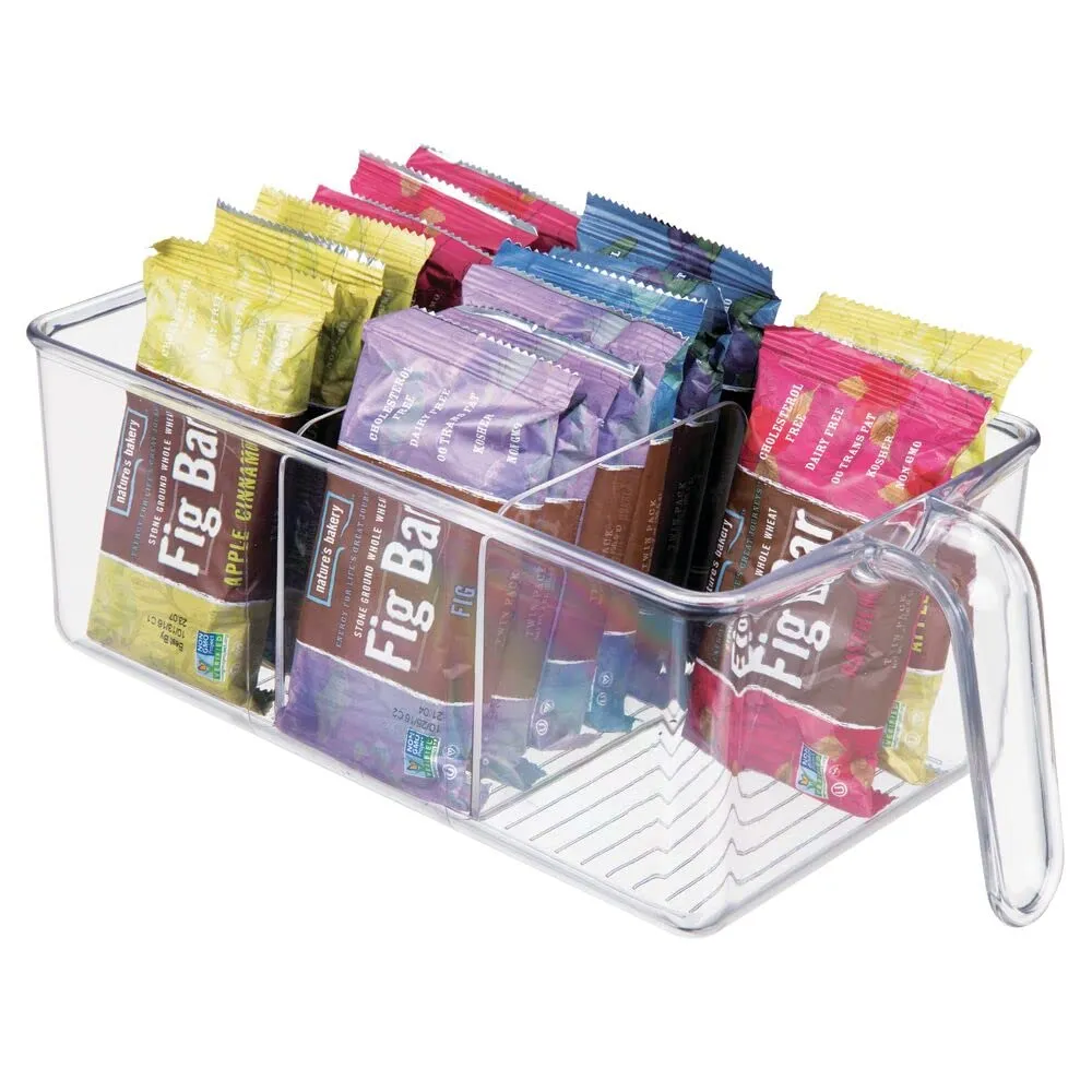 mDesign Kühlschrankbox Kunststoff durchsichtig 2er-Set mit Griff