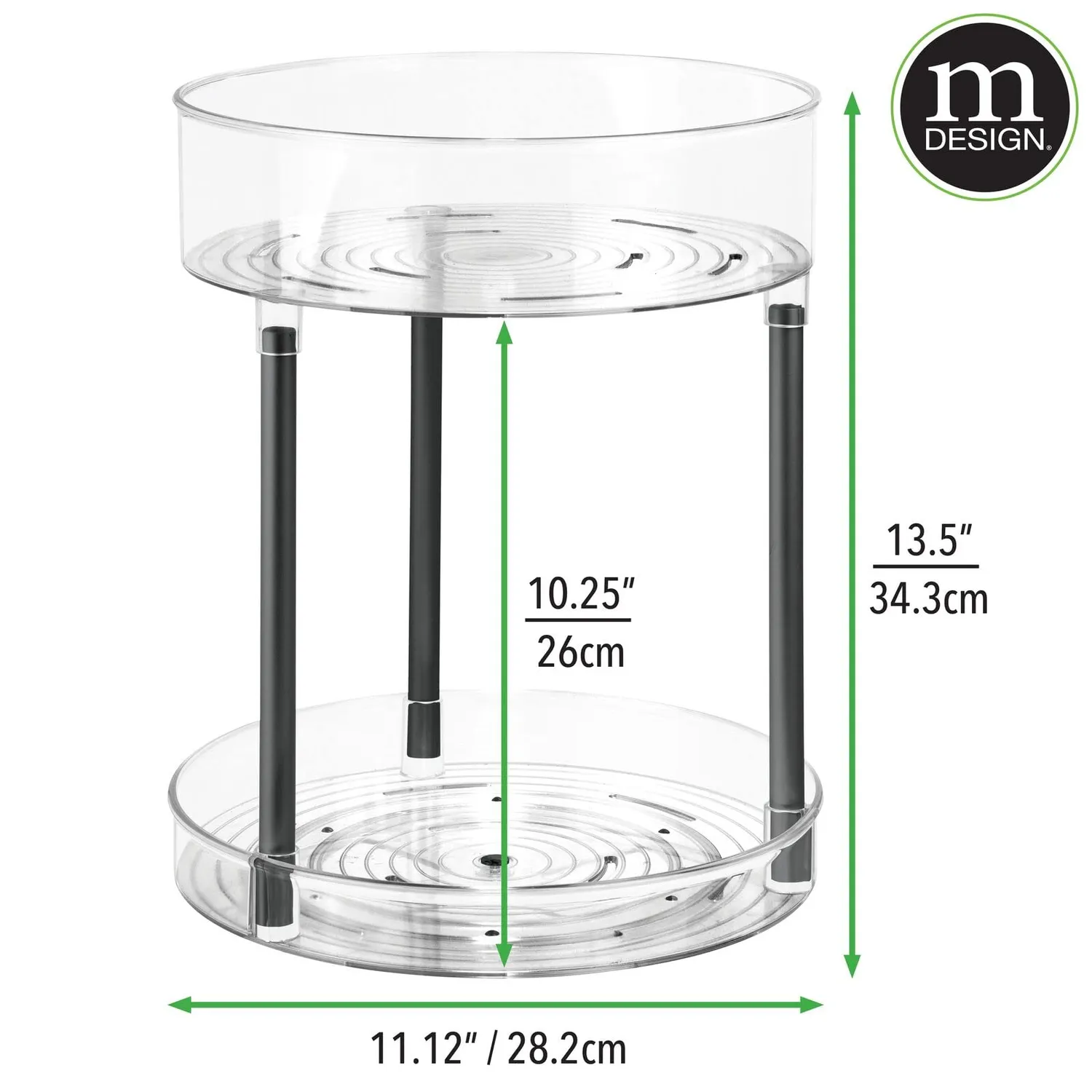 mDesign Kosmetik Organizer Make-up Ablage 2-stöckig schwarz
