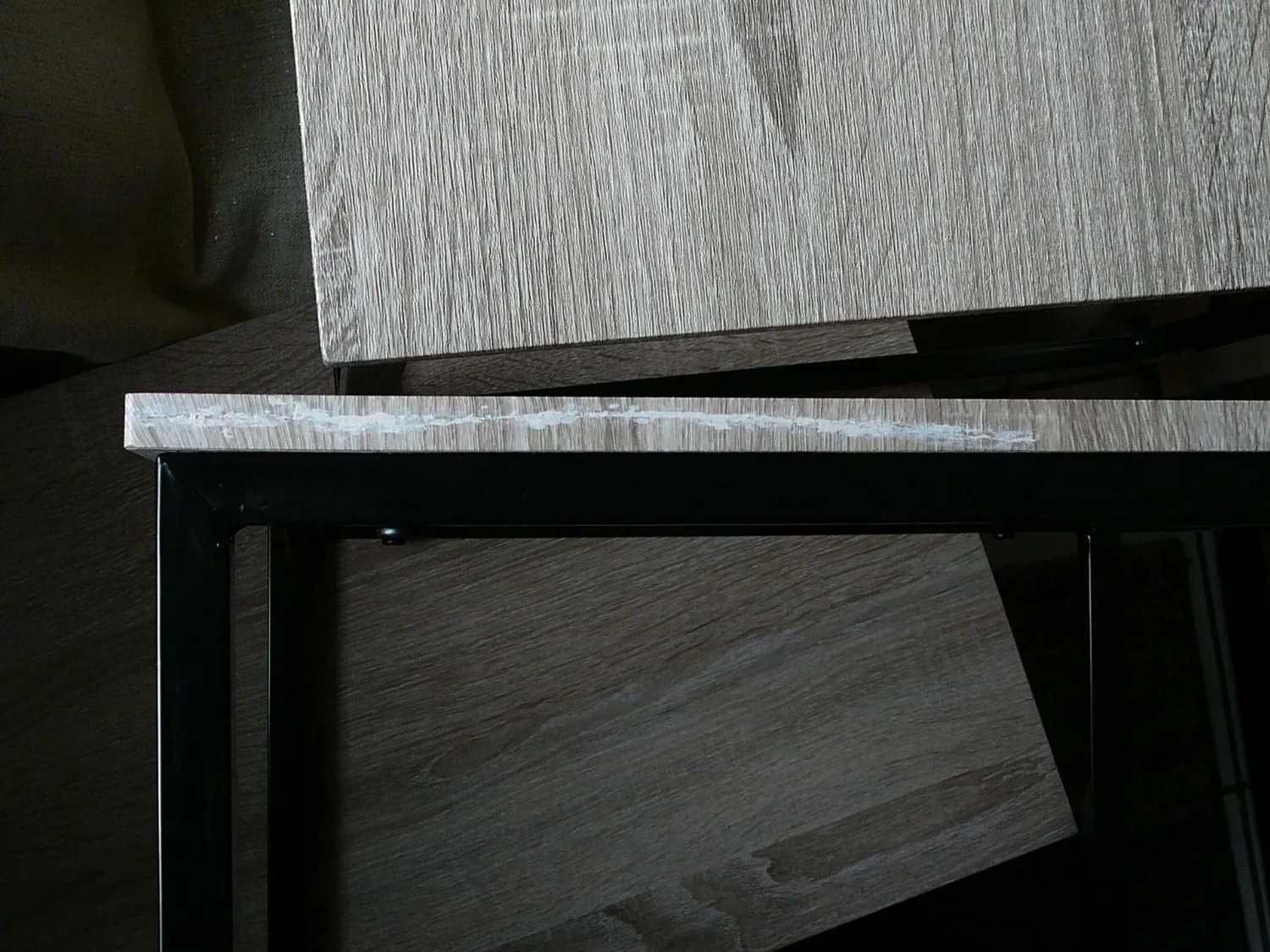 mDesign Couchtisch 3er-Set Marmor schwarz Industrial Holz