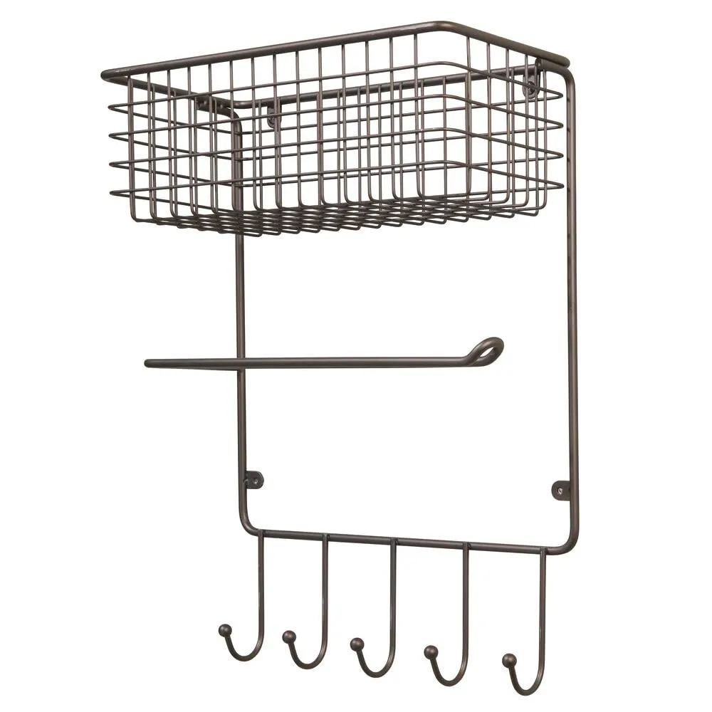 mDesign Papierrollenhalter Wandregal Metall Bronze 40,9 cm