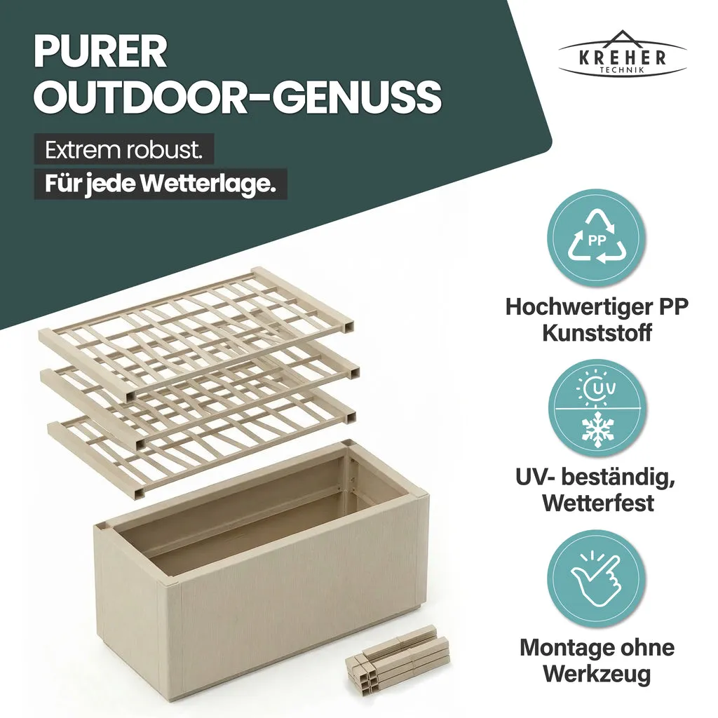Kreher Ethica XL Spalier Pflanzkasten 2er-Set Beige 80 Liter