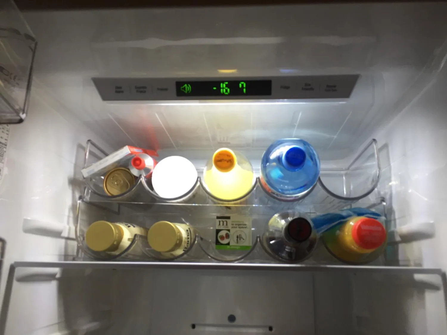 mDesign Flaschenhalter Kühlschrank Weinständer 5 Flaschen transparent