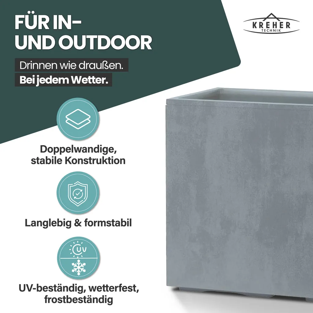 Kreher Millennium Fence Pflanzkasten Grau 2er Set 93 L