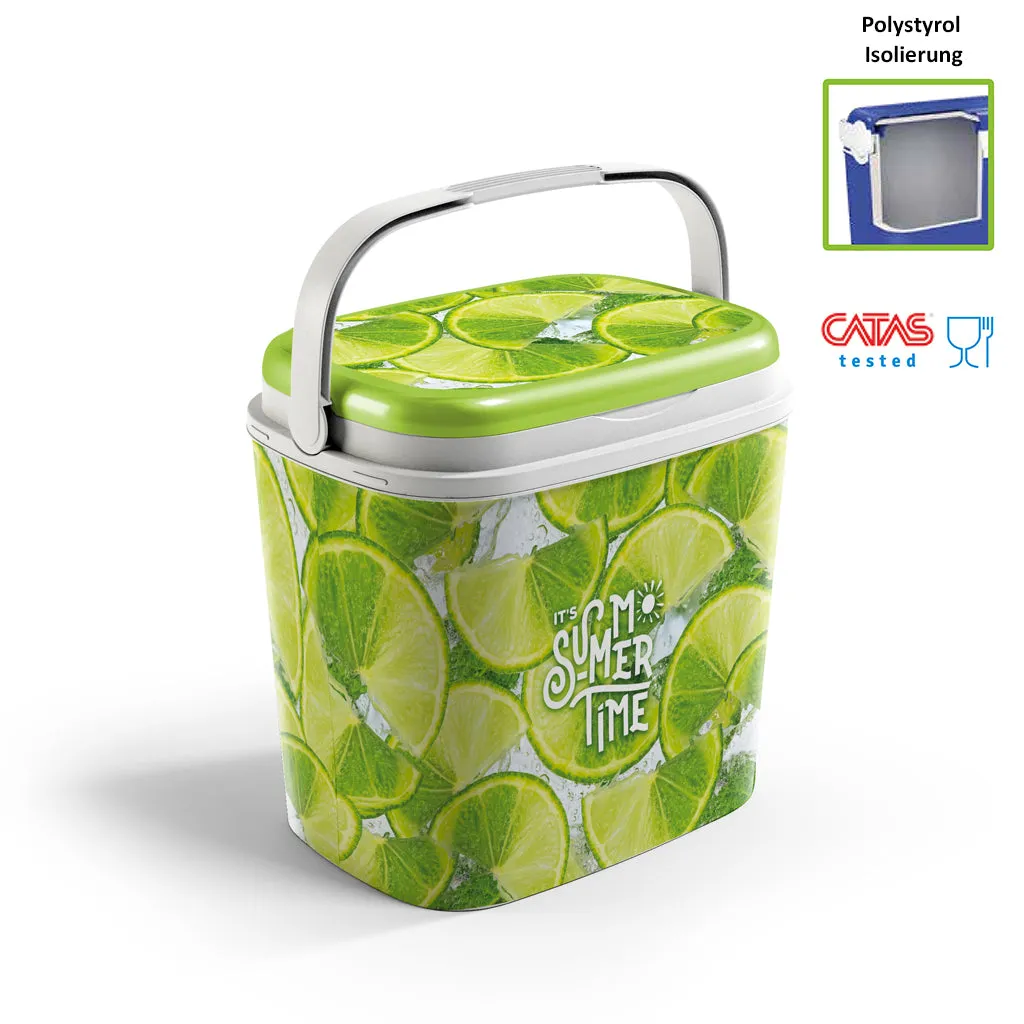 Kreher Kühlbox 27 Liter Limette mit Griff passiv