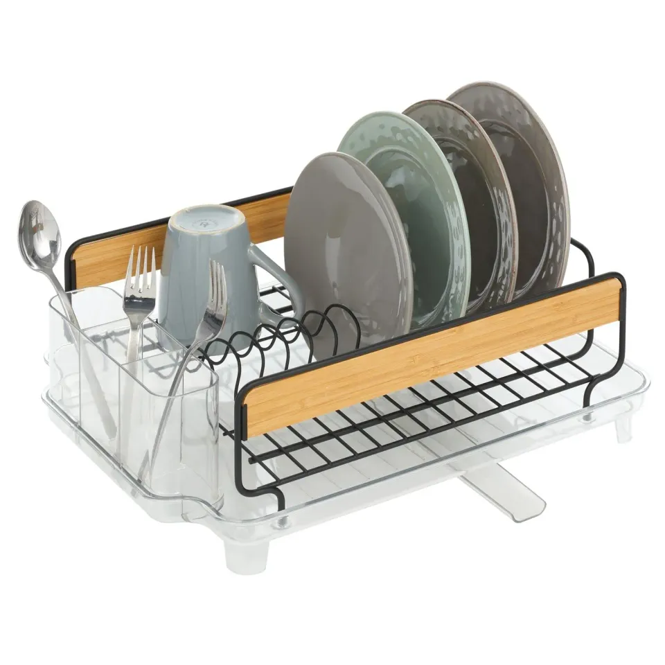 mDesign Abtropfgestell Geschirrabtropfer 47x34 cm Bambus