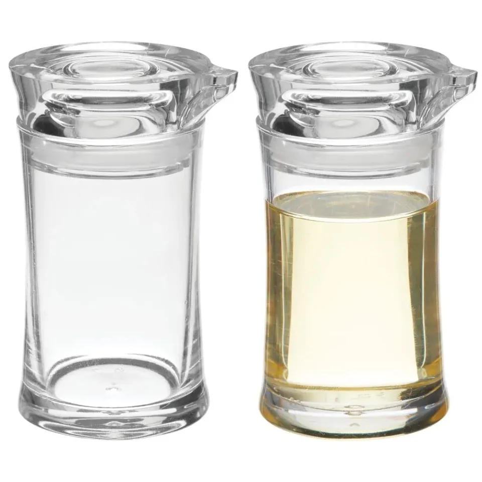 mDesign Dosierflasche Kunststoff durchsichtig 2er-Set mit Deckel