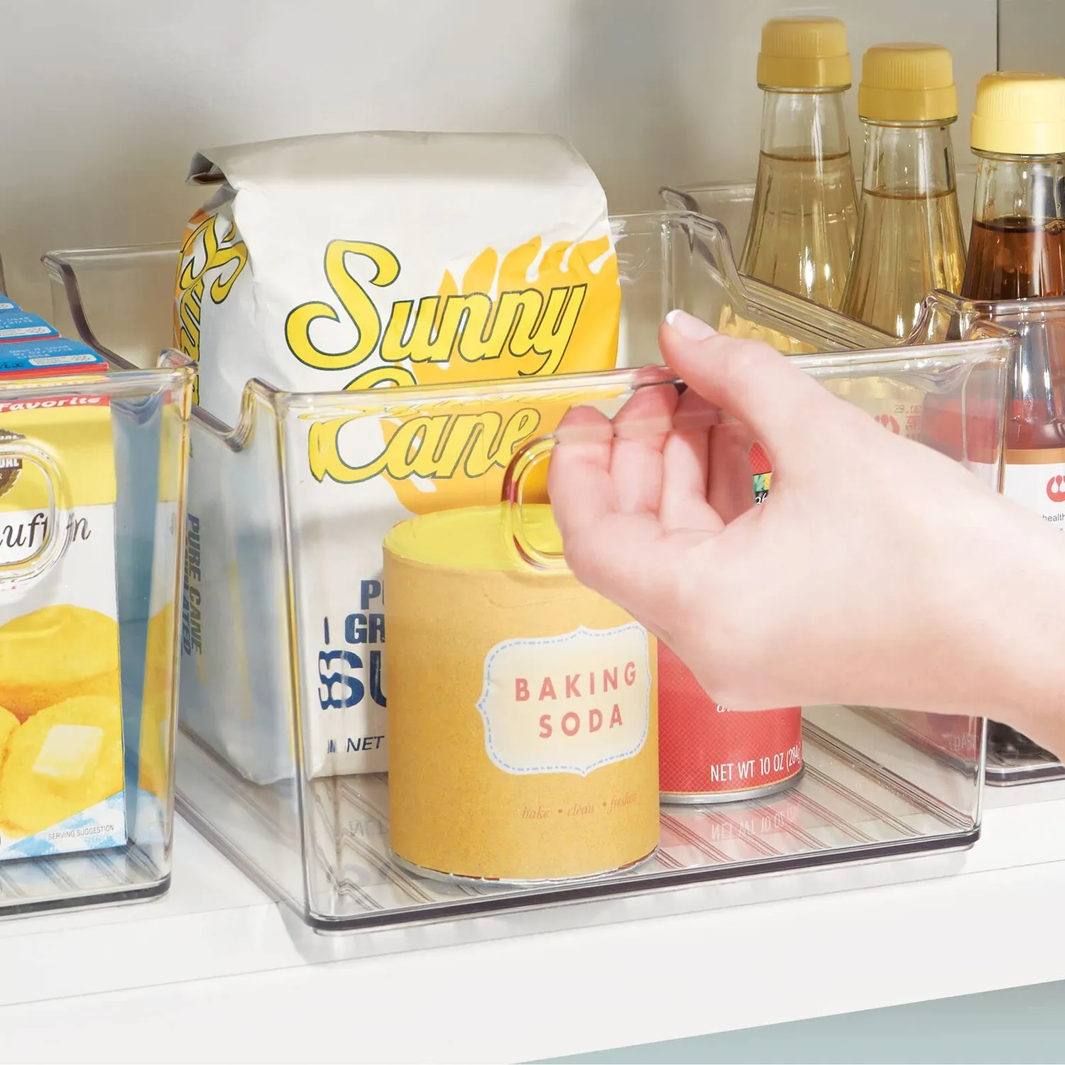 mDesign Aufbewahrungsbox Kühlschrankbox Griffe transparent