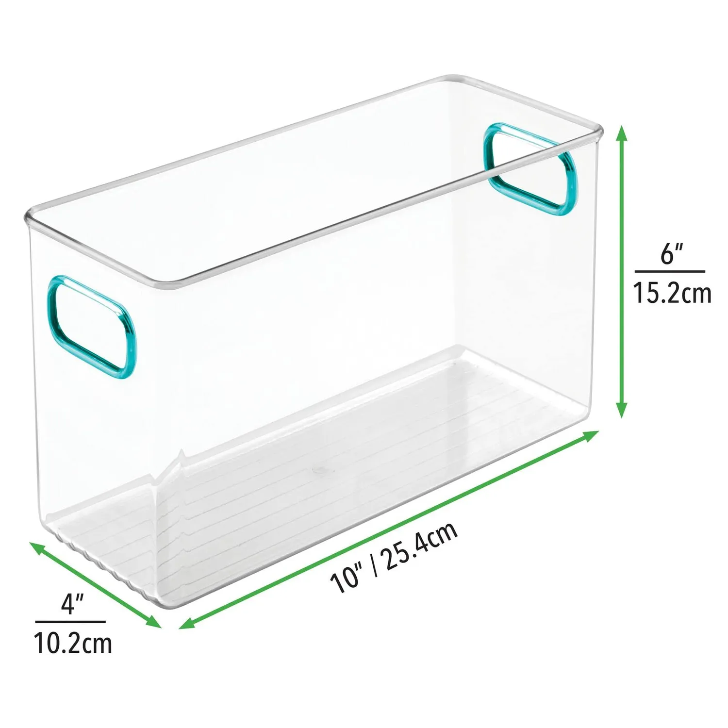 mDesign Kühlschrank Box Klar-Blau Vorratsbehälter 2er-Set Griff