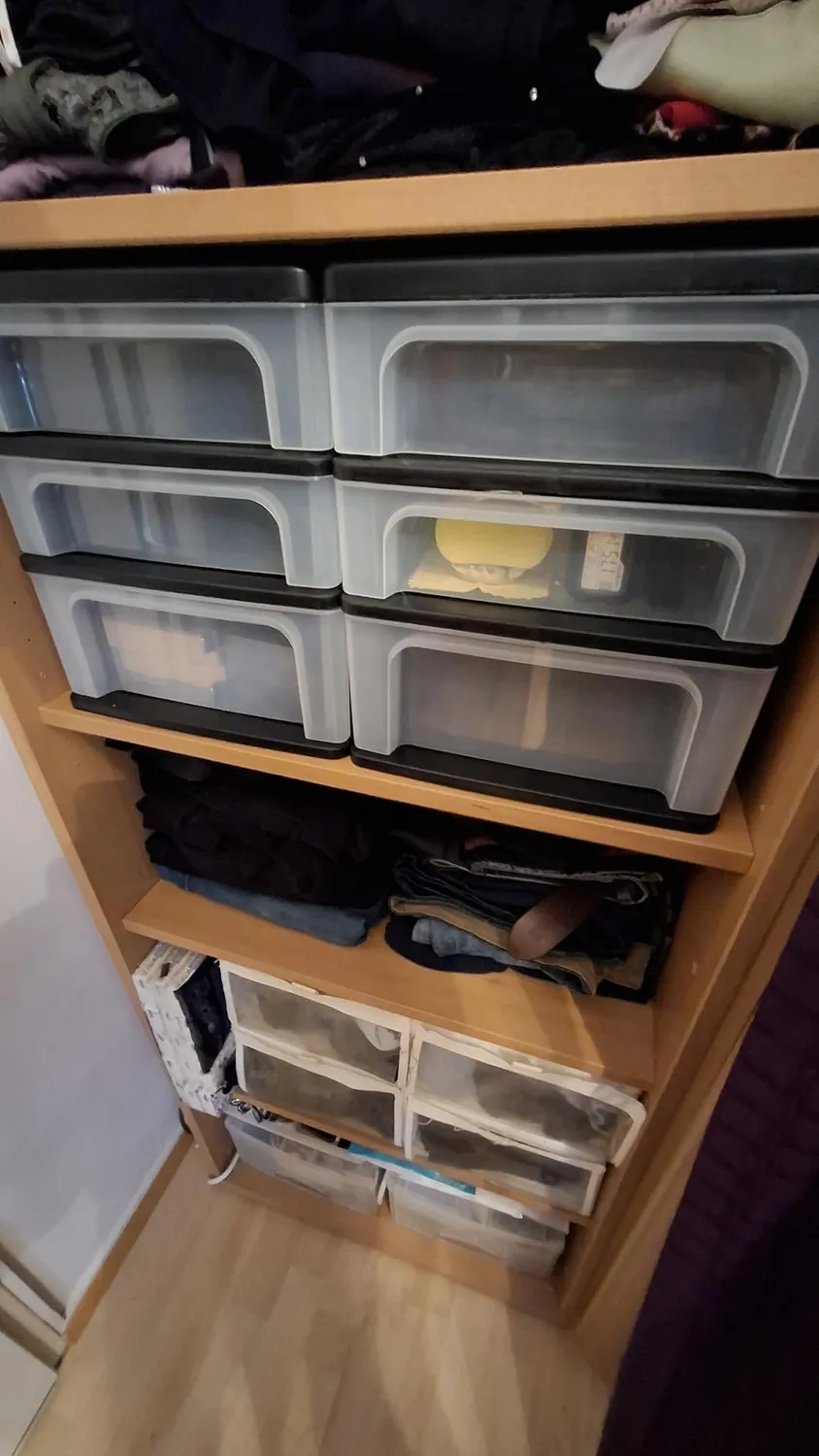 Iris Ohyama Organizer Chest OCH-2021 Schubladenbox Schwarz Mix A4