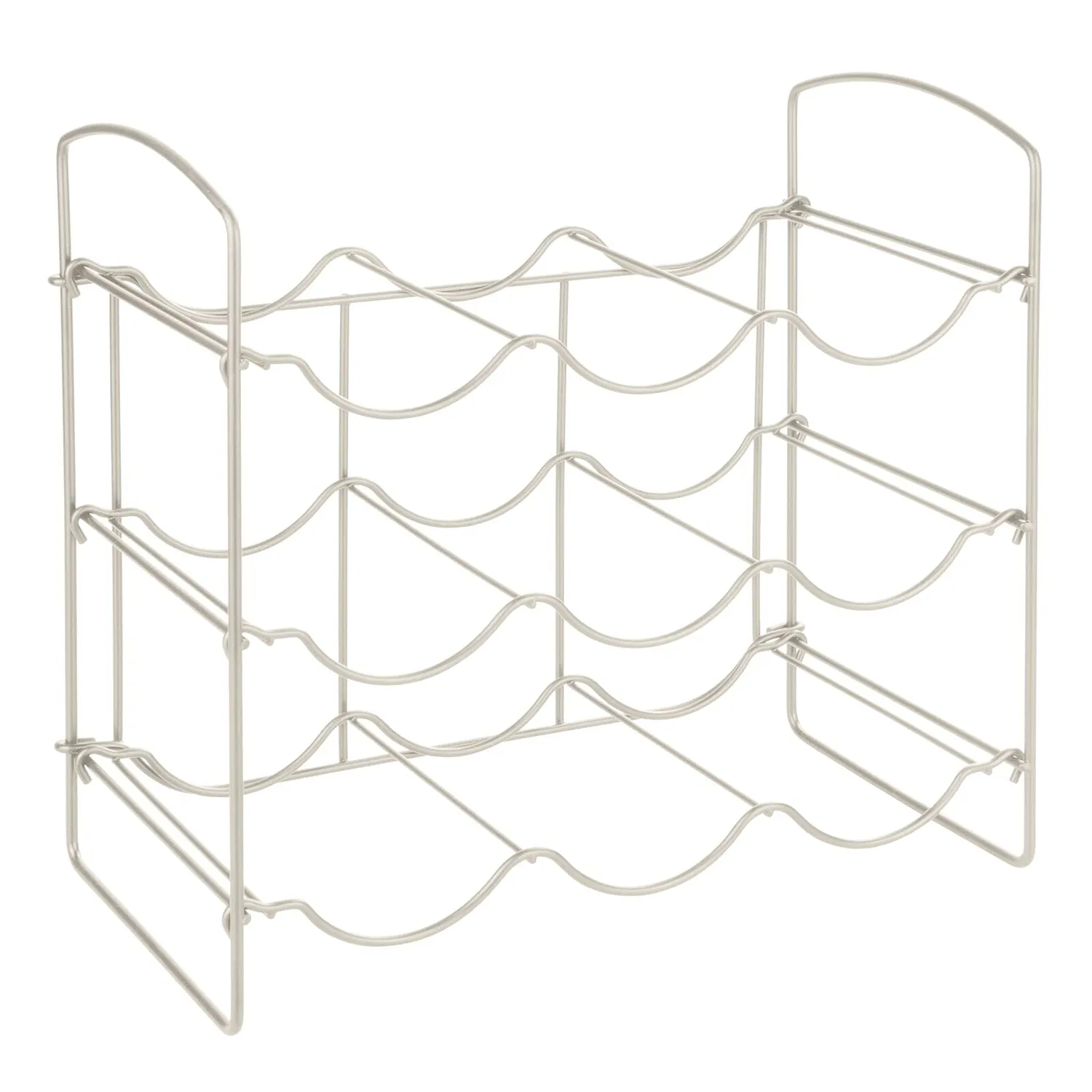 mDesign Wasserflaschenregal Metall für 9 Flaschen satin