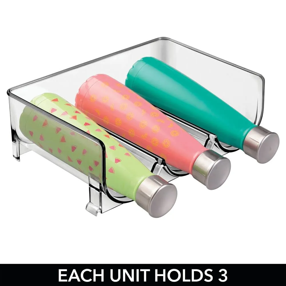 mDesign Flaschenhalter Grau Stapelbar 2er Set für 6 Flaschen