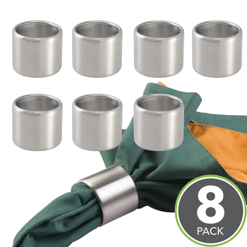 mDesign Serviettenringe 8er-Set Edelstahl mattsilber