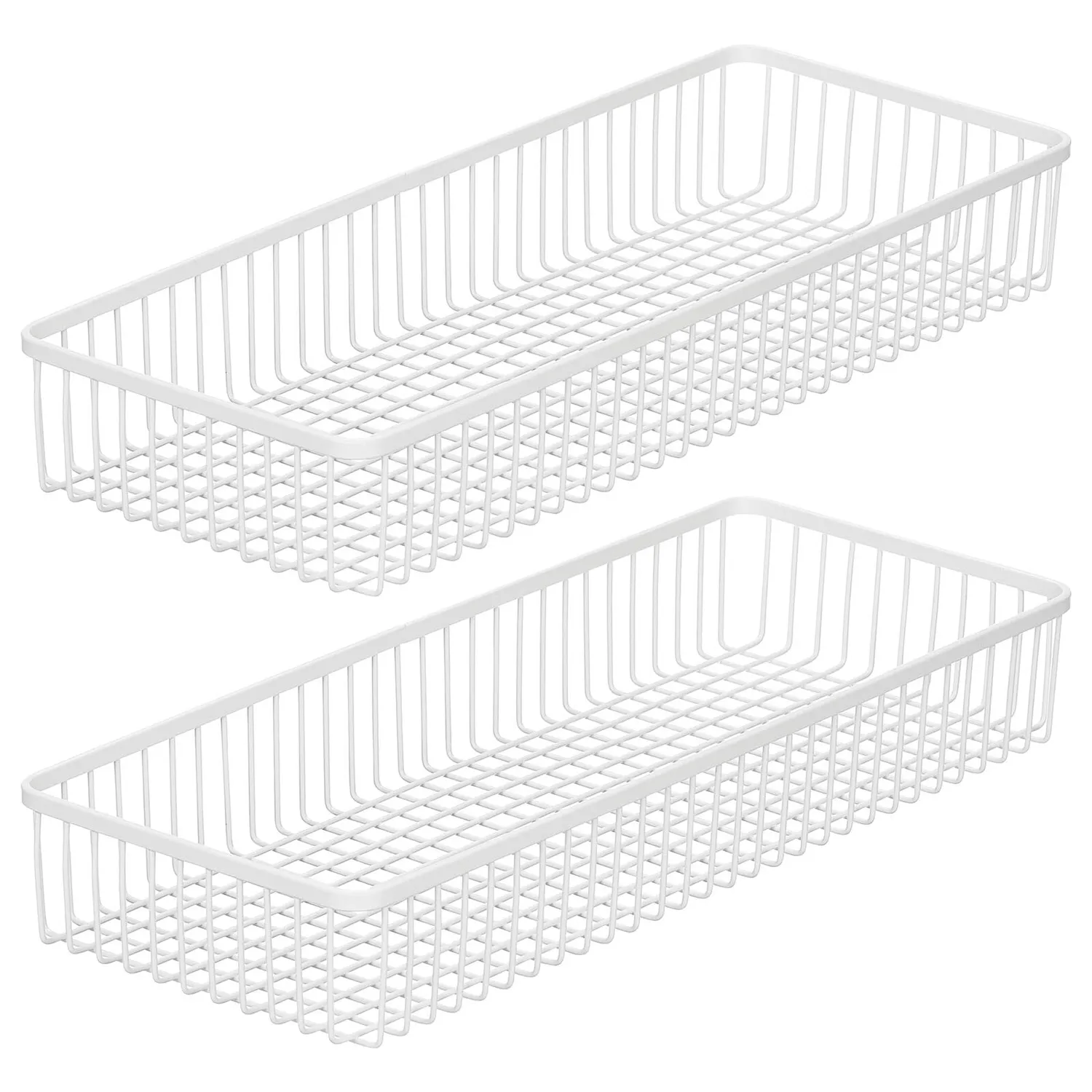 mDesign Unity Schubladenkorb Metall 2er-Set weiß