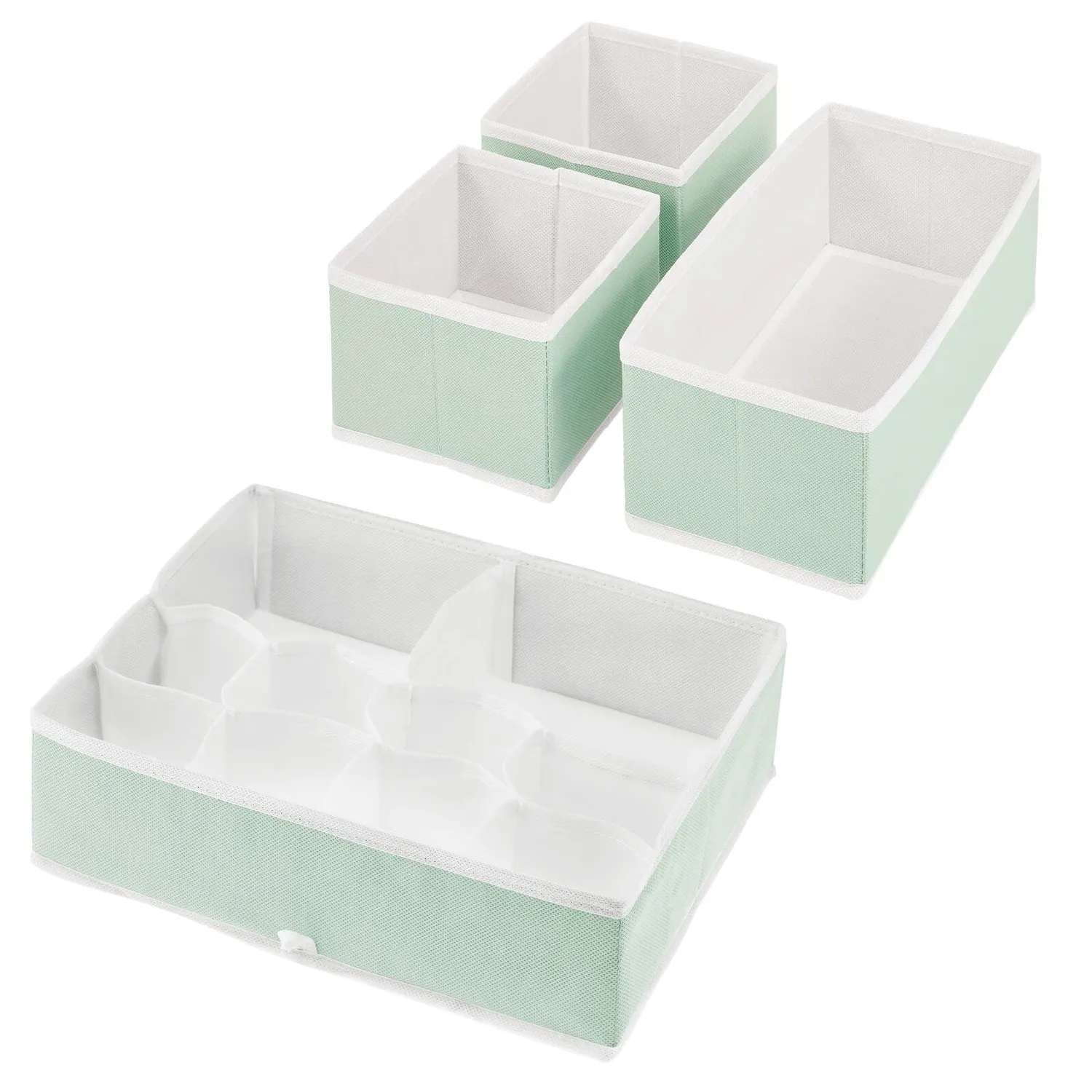 mDesign Schubladen Organizer 4er-Set mintgrün Stofbox