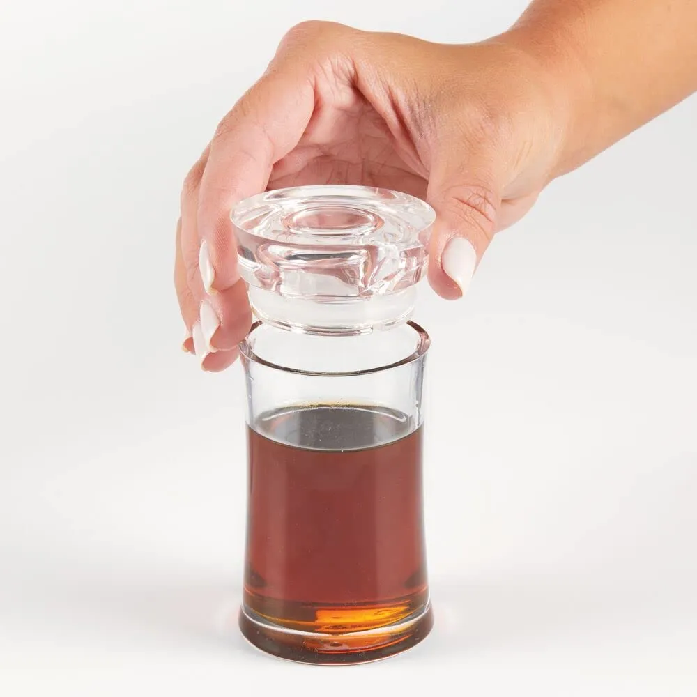 mDesign Dosierflasche Kunststoff durchsichtig 2er-Set mit Deckel