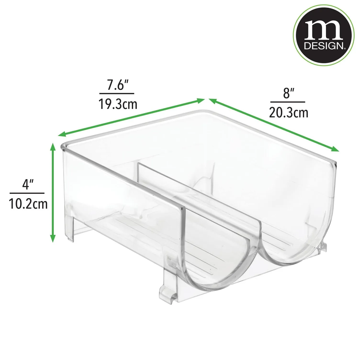 mDesign Flaschenhalter Kühlschrank durchsichtig stapelbar