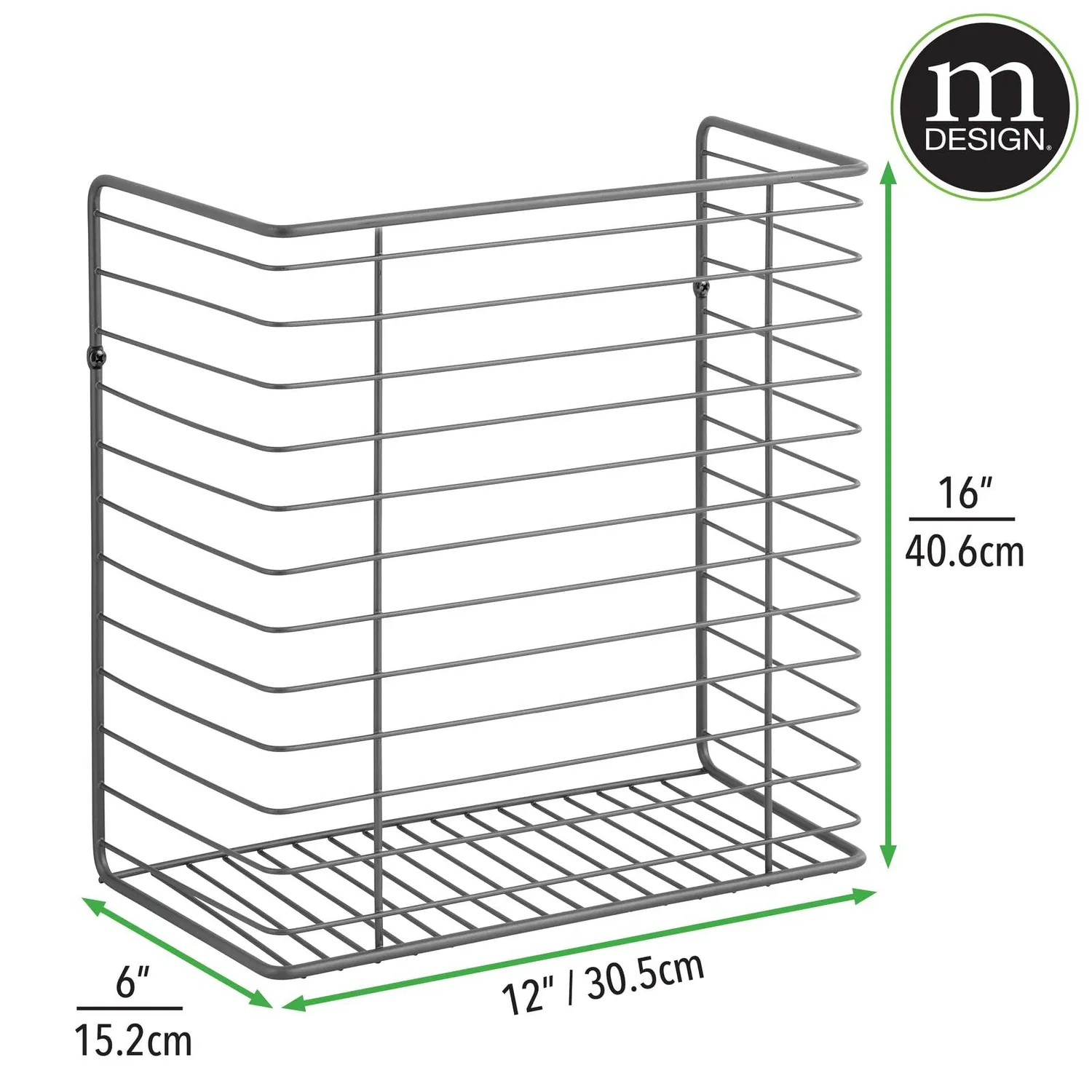mDesign Drahtkorb zum Einhängen 2er-Set dunkelgrau Metall