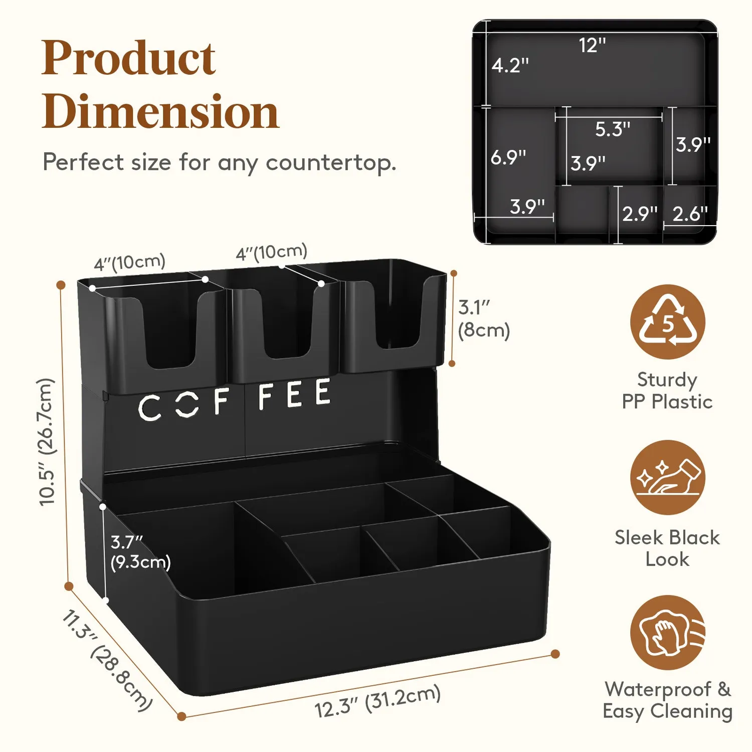 Lifewit Kaffee Organizer 2-stöckig 10 Fächer