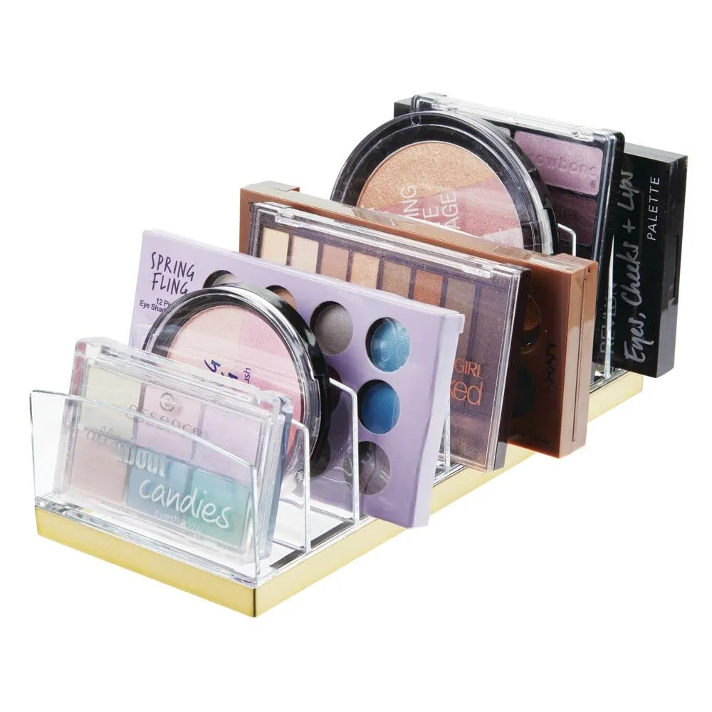 mDesign Kosmetik Organizer Kunststoff 9 Fächer transparent-messing