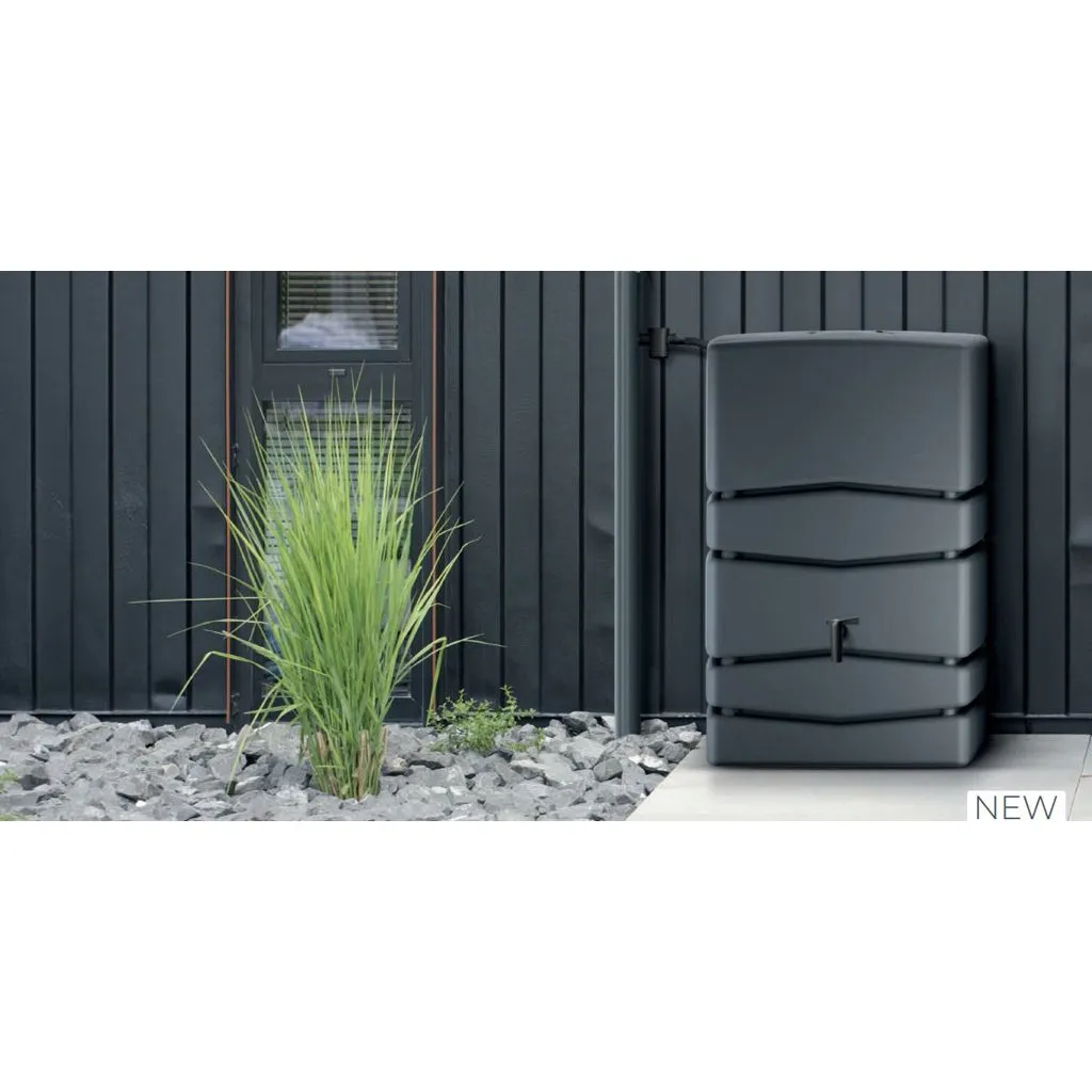 Kreher Aqua Tower 350 L Regentonne Anthrazit mit Hahn