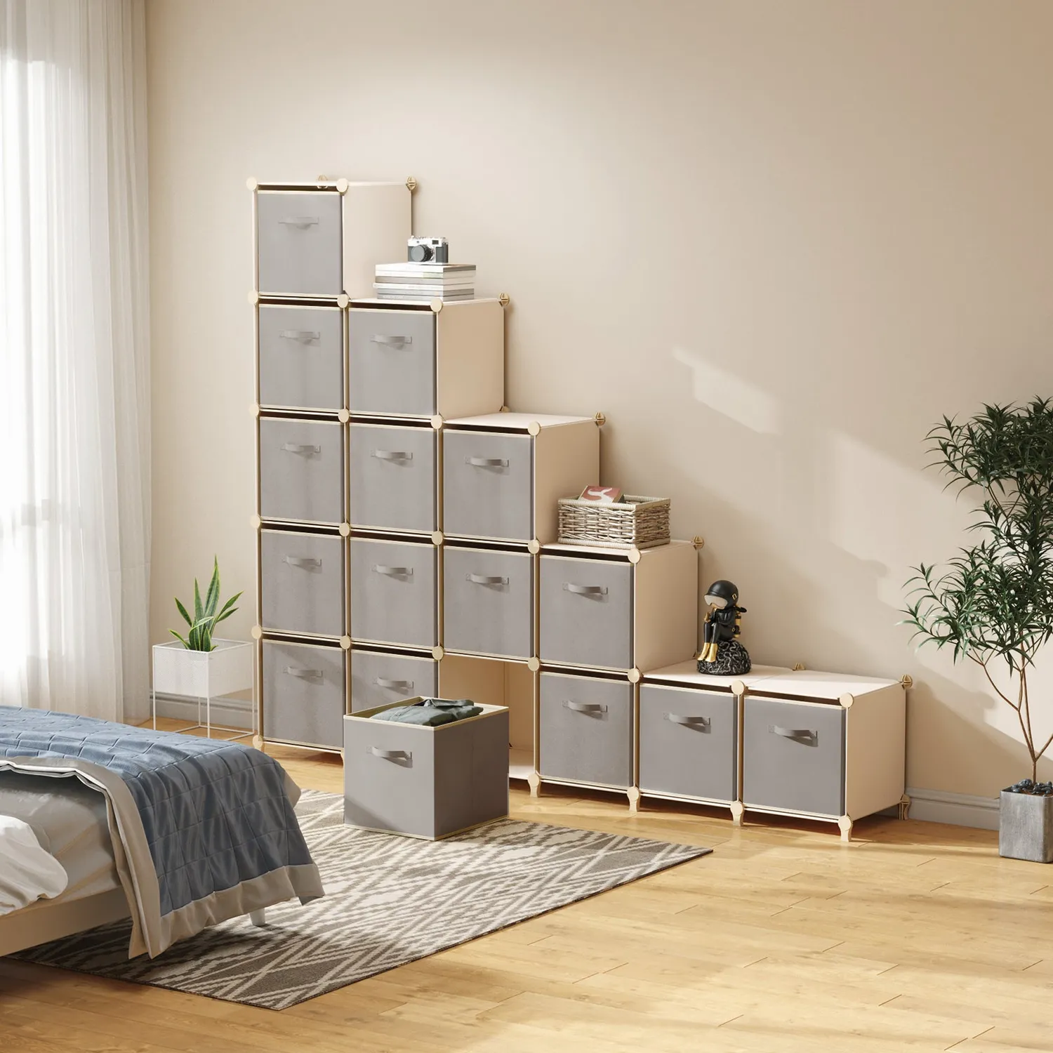 Lifewit Storage Cubes Stoffbox 16er 28cm hellgrau Vlies