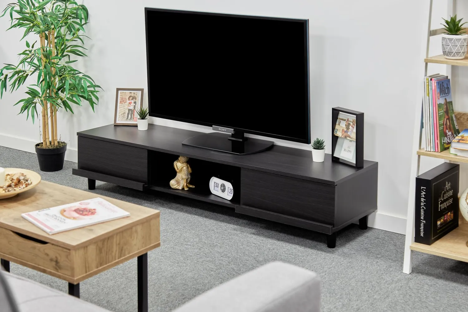 Iris Ohyama TV-Bank BAB-150A 150 cm Schwarze Eiche