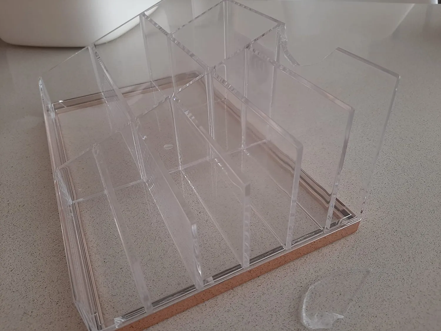 mDesign Kosmetik Organizer Rosegold 10 Fächer durchsichtig