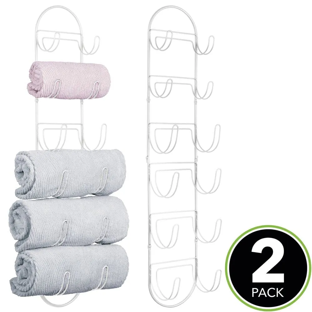 mDesign Handtuchhalter Wandmontage 2er-Set weiß