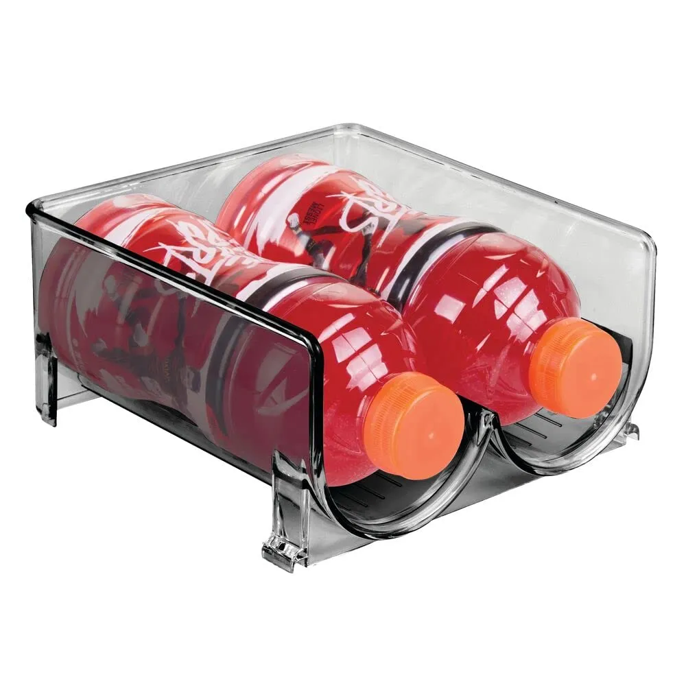 mDesign Weinflaschenregal Rauchgrau 2er-Set stapelbar