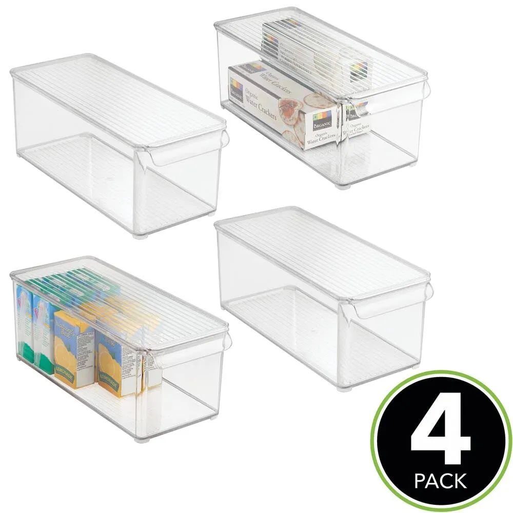 mDesign Aufbewahrungsbox Deckel transparent 4er-Set