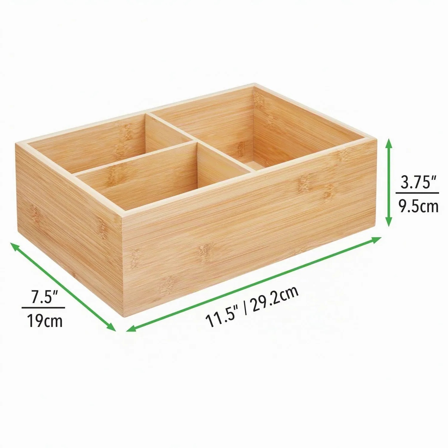 mDesign Deckelhalter Küchen Organizer Bambus natur 3 Fächer